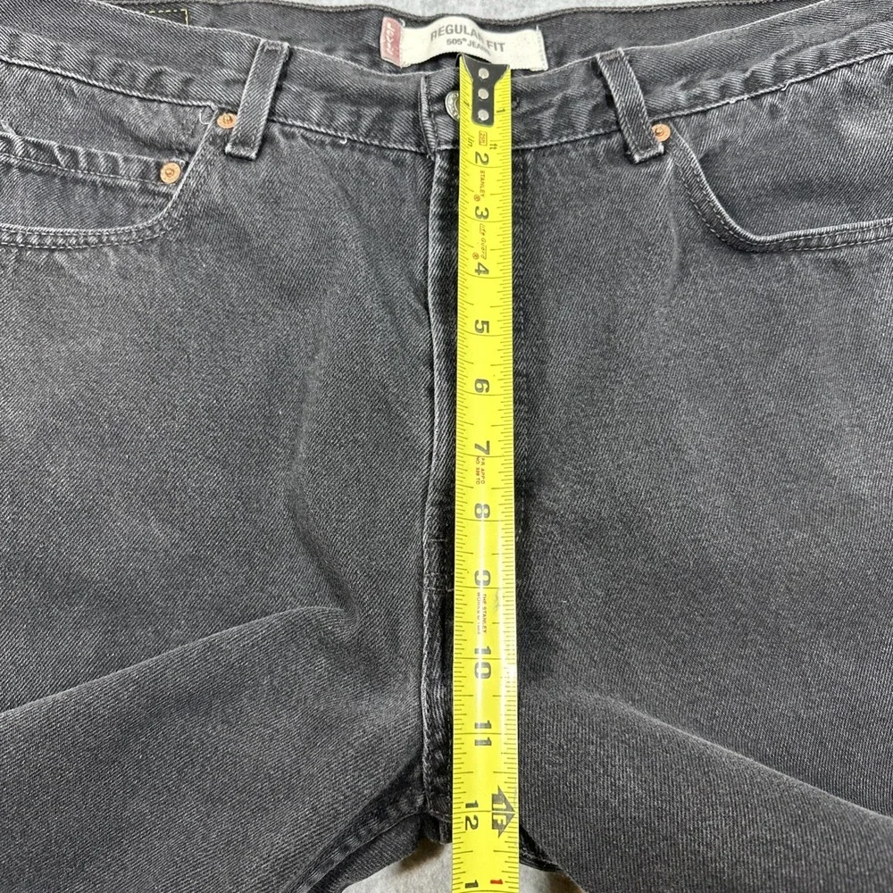Levis 505 Vintage Y2K Regular Fit Men's 36x30 Black‎ Denim Jeans Retro